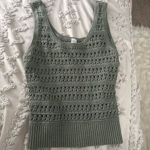 Old Navy Olive Crochet Tank Top